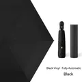 Black automatic folding umbrella with UV protection coating and hard cylinder storage case - Black (Automatic)