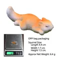 Miniature orange squirrel figurine for moss landscape, 4.4x1.7x1.5cm resin animal decor - Cute Sleeping Squirrel