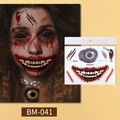 Halloween scary mouth temporary tattoo stickers with realistic blood and wound effects BM-041 - Style BM-041