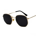 Gafas de sol doradas irregulares estilo Harajuku con montura metálica y lentes oscuros - Montura Dorada Lente Gris Negro C2