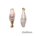 Golden acrylic shell pendant for DIY jewelry making 10x30mm striped charm accessory - No. 4 Shell / 10x30mm (2 Pieces/Pack) / Gold