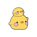 Adorable épingle en émail jaune avec deux canards empilés, joues roses et becs orange vif - Style Canards Empilés