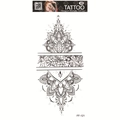 Waterproof mandala and flower black and white 3D tattoo sticker, model FF-121 - Mandala Flower (FF-121)