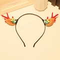 Christmas reindeer antler headband with red antlers and faux mink fur on metal frame - Headband 18# (Single)