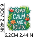 Medidas detalladas del parche religioso bordado verde Keep Calm and Relax - Patrón Keep CALM AND RELAX (X3SJ-14-20) / 1 Pieza