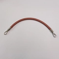 Brown leather handbag strap detail with metal swivel hooks and curved design - Dark Brown with Silver Hook