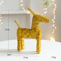 Golden iron wire Christmas reindeer ornament, 31cm height festive holiday decoration - Gold Wrapped Wire Deer