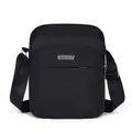 Waterproof black nylon crossbody bag for men featuring adjustable shoulder strap - Style 3 (Minimalist Black)