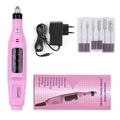 Kit trapano per unghie elettrico rosa con 12 testine e adattatore per spina UE - A016-7 Spina UE Rosa In Scatola