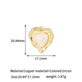 Detailed size specifications of heart shaped gold pendant with colored zircons - 14K Gold Colorful Zircon Heart H-13597