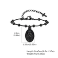 Détail du bracelet à perles noires montrant les dimensions des pendentifs Marie et Croix - Style Noir 2