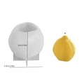 Lemon fruit shaped silicone candle mold with detailed citrus skin texture and base - Lemon-Vertical