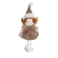 Angelo di Natale con cappello marrone e abito di peluche per decorazione dell'albero - Stile Fiocco di Neve Marrone