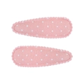 Barrettes à cheveux roses à pois blancs avec bords festonnés pour petites filles - Pince Goutte à Bord Festonné (Lot de 2) / Rose Vif à Pois Blancs