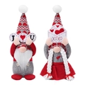 Set of two Valentine Gnomes with I Love U sign and XOXO envelope plush decor - Male And Female Style Set (Includes Two Dolls)