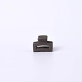 Mini pince à cheveux carrée évidée de 2,5 cm en gris foncé mat pour frange et mèches - Pièce Unique / Café Foncé