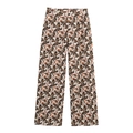 Women's two-piece floral set with wide-leg trousers in vintage resort style pattern - S / Pants