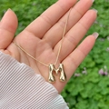 Polished 18K gold plated bubble letter M pendant with sleek snake chain for women - Gold M