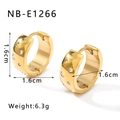 Detail showing dimensions and 1.6cm size of golden zircon heart hoop earrings - Pavé Zircon Hoop Style (NB-E1266)