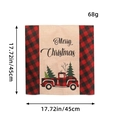 Christmas linen chair cover featuring classic red buffalo plaid truck design, 45x45cm size - Red and Black Plaid (O1-34) / Red and Black Plaid