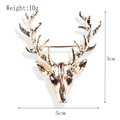 Golden reindeer head brooch with 5cm dimensions and 10g weight for Christmas fashion - xz4300A Golden Deer Head