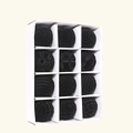 Set di 12 palline di Natale nere floccate con motivi a rilievo in scatola bianca - 6cm 12 Pezzi / Nero