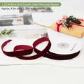 Burgundy single-sided flocked velvet ribbon 1.2cm wide for Christmas gift wrapping - 1.2cm Wide / 4.5m Long