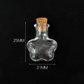 Star-shaped mini glass wishing bottle with cork stopper, measuring 25mm in height - Transparent Plum Blossom Bottle + Cork