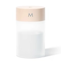 Mini humidificateur USB portable en rose mat et blanc givré avec détail logo M - 260ml / Rose