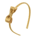 Diadema dorada para niñas con un lazo de cinta de grosgrain multicapa en oro elegante - Oro Trigo