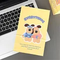Yellow kraft gift bag with cute cartoon dogs and motivational text, 15x23.5cm size - 1# Puppy Couple