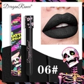 Rossetto liquido nero opaco tonalità 06 lucidalabbra gotico con confezione a teschio - Nero (06#)