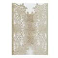 Détail de l'invitation flocon de neige dorée découpée au laser avec finition scintillante - Pochette Or Champagne