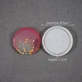DIY 8.5cm round silicone resin coaster mold with pink gold-flake finished sample - Small Round Coaster