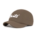 Dark brown 5-panel short brim quick-dry baseball cap with white script embroidery - Dark Brown Letter Embroidery (Coffee 1)