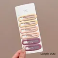 Set of 6 matte metal U-shaped hair clips in gradient pastel colors, 7cm length - 51# Yellow + Light Purple + Pink - 6Pcs