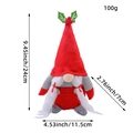 Standing Christmas gnome plush with red cherry hat and long white braids, 24cm height - Cherry Gnome Female Style