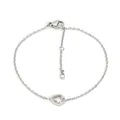 Elegant minimalist zircon bracelet in silver finish with water drop pendant and lobster clasp - Silver (PB927)