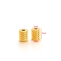 Golden 6x7mm stainless steel cylinder bead with diagonal textured finish for DIY jewelry - 7*6*2mm Diagonal Stripe Cylinder / Gold
