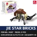 DIY beetle building block toy set for kids 21 pieces educational brown insect model - Rhinoceros Beetle