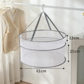 Double-layer 61cm hanging mesh drying basket for sweaters and underwear in white and grey - Grey 61cm Double Layer Bottom Enclosed