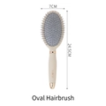 Spazzola per capelli ovale color crema con cuscinetto grigio e dettagli oro, 24,5 cm - Pettine Ovale