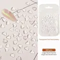 Transparent 6x5.5mm 3D resin heart nail art charms 100 piece pack for DIY manicures - 6MM Transparent Heart (100Pcs)