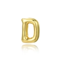Dettaglio del ciondolo a lettera D dorata con trama in metallo placcato oro 18K lucido - Lettera D (Pendaglio)