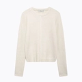 Jersey de punto crema minimalista con cuello redondo y detalles de costuras en contraste - S / Blanco lechoso