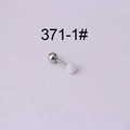 Silberner Edelstahl Knorpelstecker mit weißer Opalperle und polierter Metallkugel - Weißer Opal-Stil (371-1#)