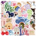 50 stuks aquarel park doodle stickers voor DIY laptop en telefoon decoratie - 50 aquarel dagboek 1 stickers