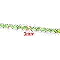 Green 3mm tennis bracelet with stainless steel base and emerald-colored stones - Steel Light Green 3mm