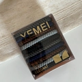 Elastic hair ties set in dark colors like navy and coffee stored in a square plastic box - 9# Green Brown Deep Light Blue Hair Tie Set