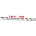 Double woven stainless steel curb chain 6mm wide with 1.4mm thickness measurement - Double Weave Round Grind Chain 6mm